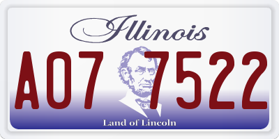 IL license plate A077522