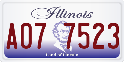 IL license plate A077523