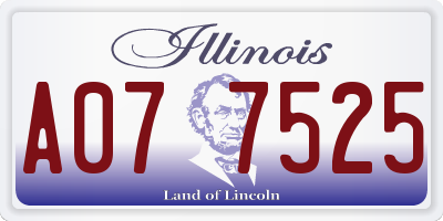 IL license plate A077525