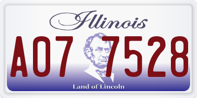 IL license plate A077528