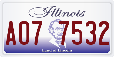 IL license plate A077532