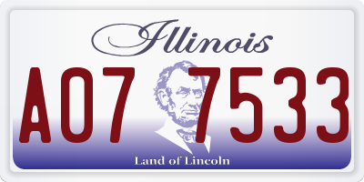 IL license plate A077533