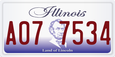 IL license plate A077534