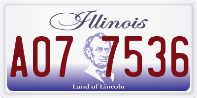 IL license plate A077536