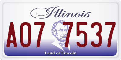 IL license plate A077537