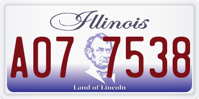 IL license plate A077538