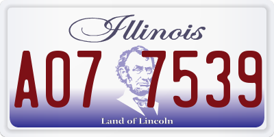 IL license plate A077539