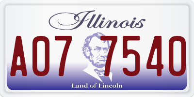 IL license plate A077540