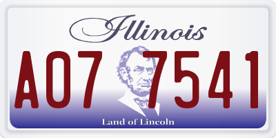IL license plate A077541