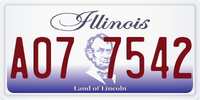 IL license plate A077542