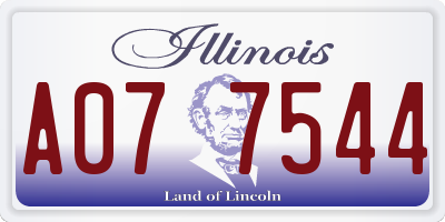 IL license plate A077544
