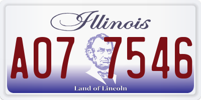 IL license plate A077546