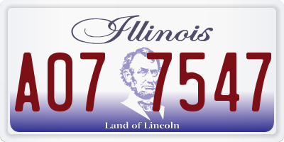 IL license plate A077547