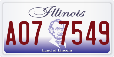 IL license plate A077549