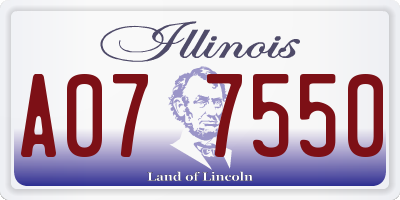 IL license plate A077550