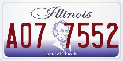 IL license plate A077552