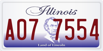 IL license plate A077554