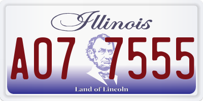 IL license plate A077555