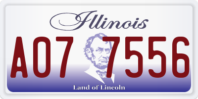 IL license plate A077556