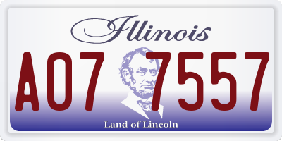 IL license plate A077557