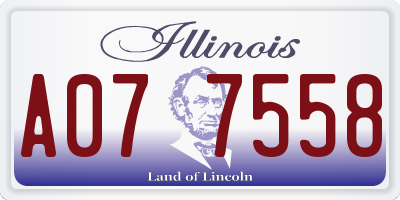 IL license plate A077558