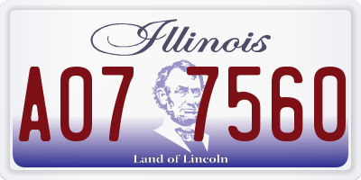 IL license plate A077560