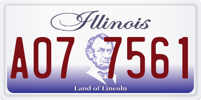 IL license plate A077561