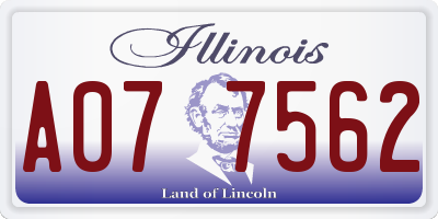 IL license plate A077562