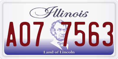 IL license plate A077563