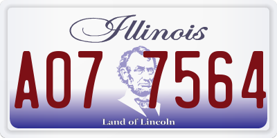 IL license plate A077564