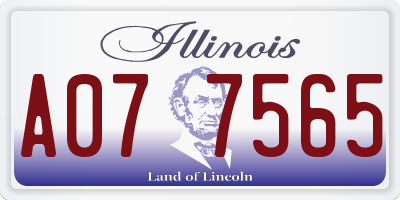 IL license plate A077565