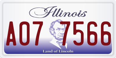 IL license plate A077566