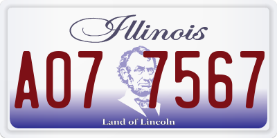 IL license plate A077567