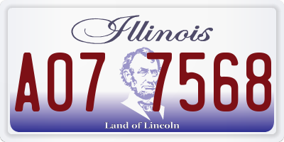 IL license plate A077568