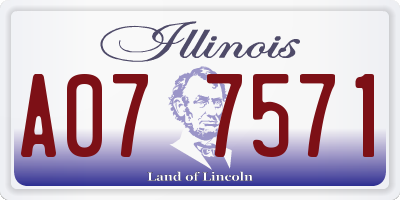 IL license plate A077571