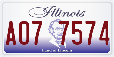 IL license plate A077574