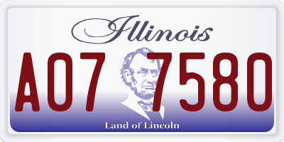 IL license plate A077580