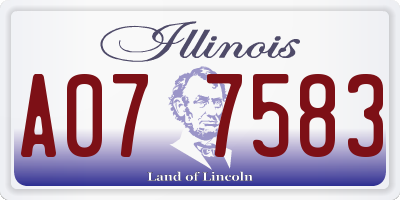 IL license plate A077583