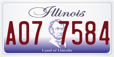 IL license plate A077584