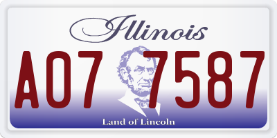 IL license plate A077587