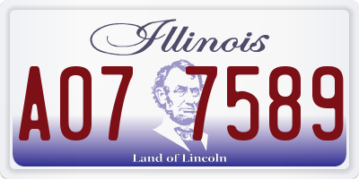 IL license plate A077589