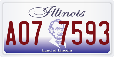 IL license plate A077593