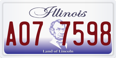 IL license plate A077598