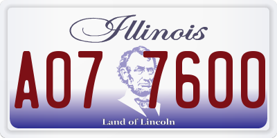 IL license plate A077600