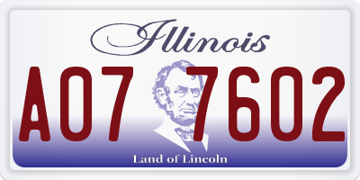 IL license plate A077602