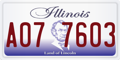 IL license plate A077603
