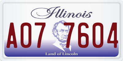 IL license plate A077604