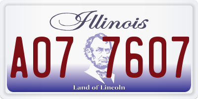 IL license plate A077607
