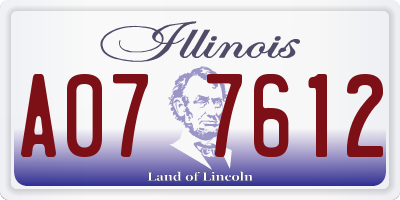 IL license plate A077612
