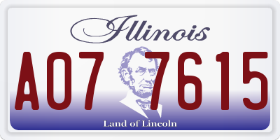 IL license plate A077615